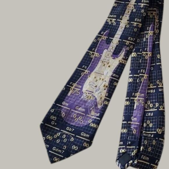 Steven Harris Guitar and Music Chords Pattern Neck Tie 57-58 inches see pics - Picture 8 of 8